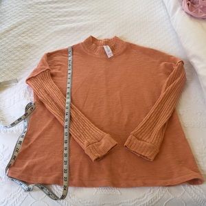 Amadi from Anthropologie Coral Colored Long Sleeve Mock-neck Top